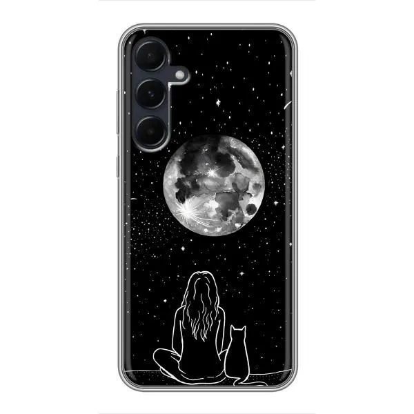 Чехол с принтом «Девушка с котом» для Samsung Galaxy A55 Чехол с принтом «Девушка с котом» для Samsung Galaxy A55