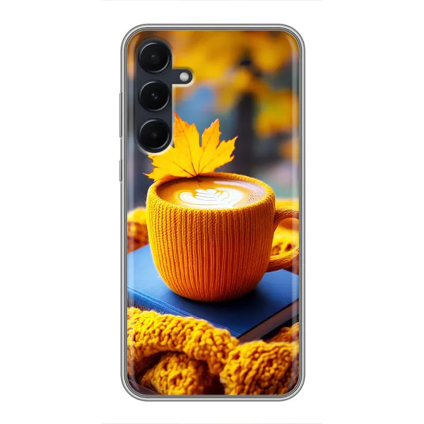 Чехол с принтом «Кофе на желтом пледе» для Samsung Galaxy A55