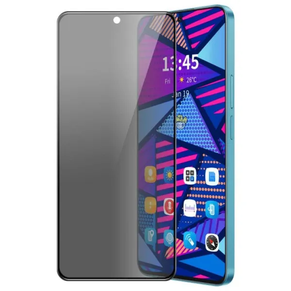 Защитное стекло Privacy 5D (тех.пак) для Samsung Galaxy A57 5G — Черный
