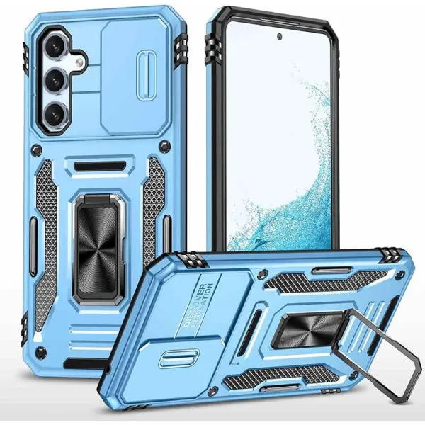 Ударостійкий чохол Camshield Army Ring для Samsung Galaxy A57 5G — Блакитний — фото 1