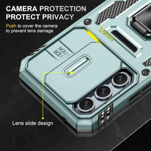Ударостійкий чохол Camshield Army Ring для Samsung Galaxy A57 5G — Зелений — фото 4
