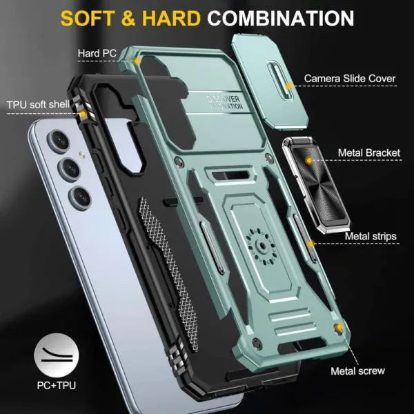 Ударостійкий чохол Camshield Army Ring для Samsung Galaxy A57 5G — Зелений — фото 5