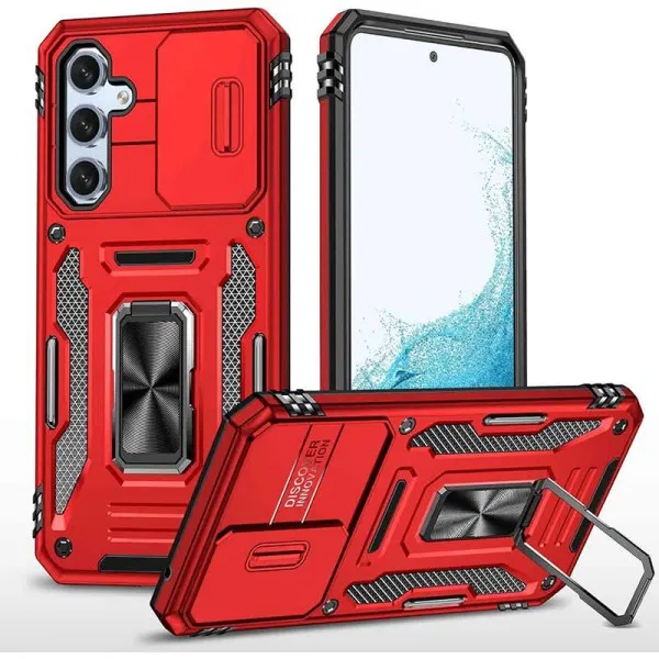 Ударостійкий чохол Camshield Army Ring для Samsung Galaxy A57 5G — Червоний — фото 1
