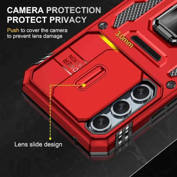 Ударостійкий чохол Camshield Army Ring для Samsung Galaxy A57 5G — Червоний — фото 5