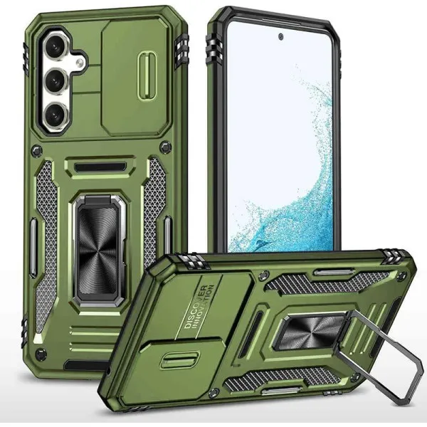 Ударостійкий чохол Camshield Army Ring для Samsung Galaxy A57 5G — Оливковий — фото 1