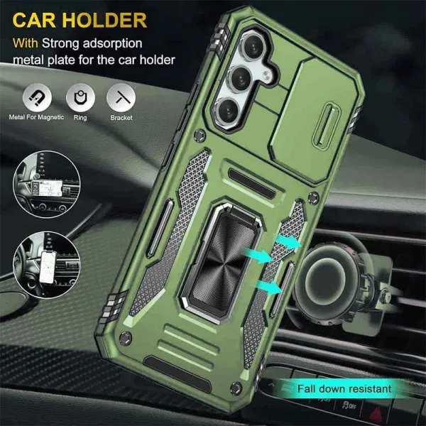 Ударостійкий чохол Camshield Army Ring для Samsung Galaxy A57 5G — Оливковий — фото 2