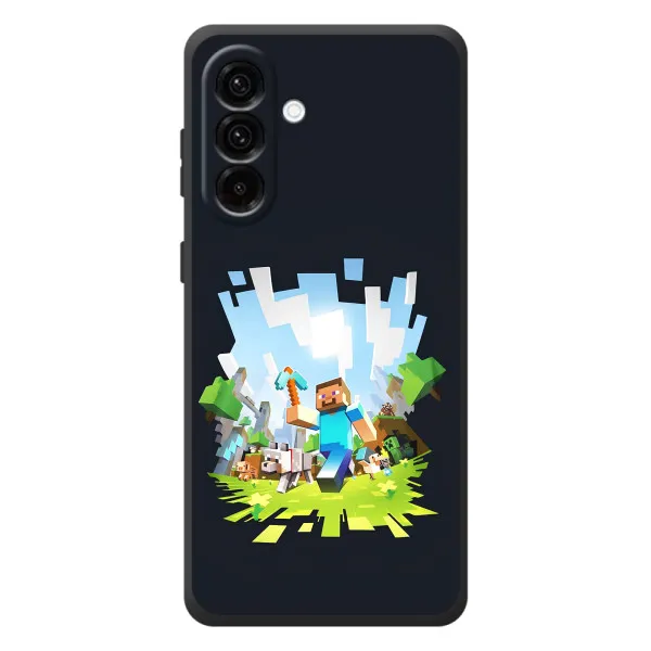 Чехол с принтом «персонажи Minecraft» для Samsung Galaxy A57