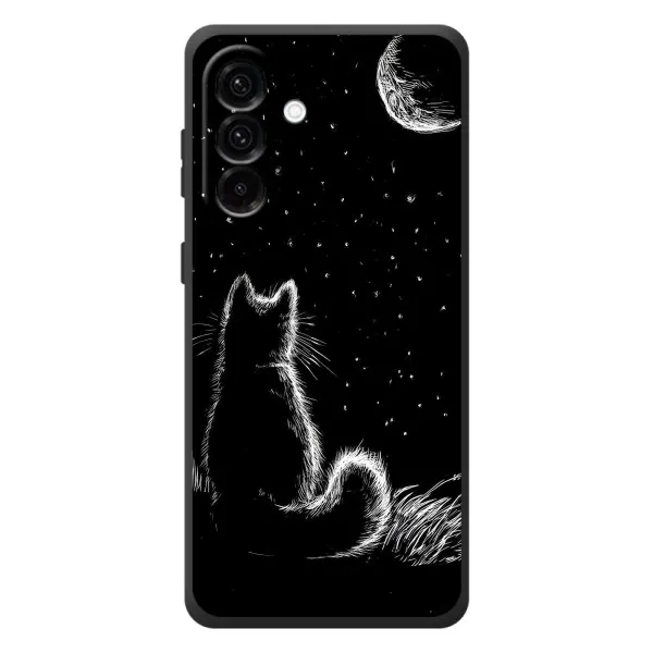 Чохол з принтом «Котик і місяць» для Samsung Galaxy A57