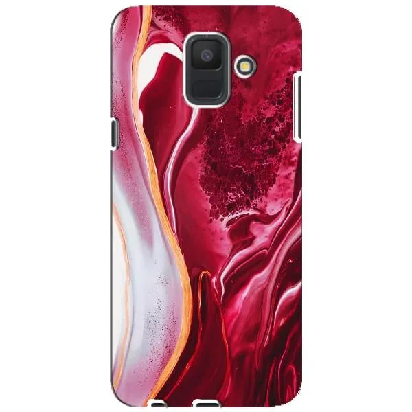 Чехол с принтом «Мрамор красный» для Samsung Galaxy A6 2018 (A600F)