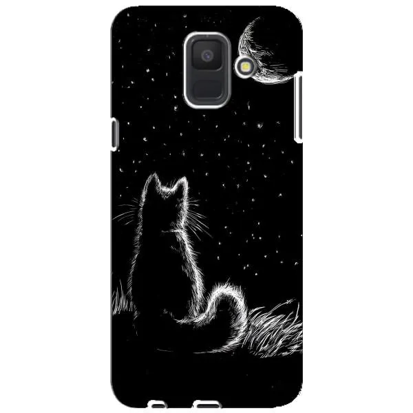 Чехол с принтом «Котик и луна» для Samsung Galaxy A6 2018 (A600F)