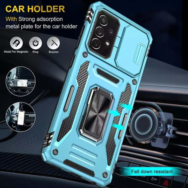 Ударостійкий чохол Camshield Army Ring для Samsung Galaxy A73 5G — Блакитний — фото 2