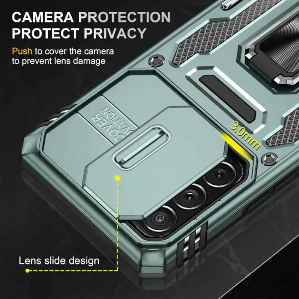Ударостійкий чохол Camshield Army Ring для Samsung Galaxy A73 5G — Зелений — фото 4