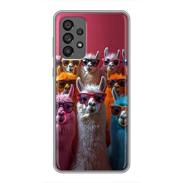 Чехол с принтом «Ламы в очках» для Samsung Galaxy A73 (5G)