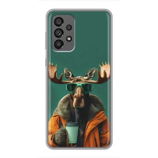 Чехол с принтом «Лось с кофе» для Samsung Galaxy A73 (5G)