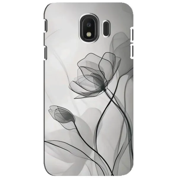 Чохол з принтом «Чорні квіти» для Samsung Galaxy J4 2018 (SM-J400F)