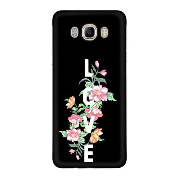 Чехол с принтом «Цветы LOVE» для Samsung Galaxy J7 2016 (J710, J7108)