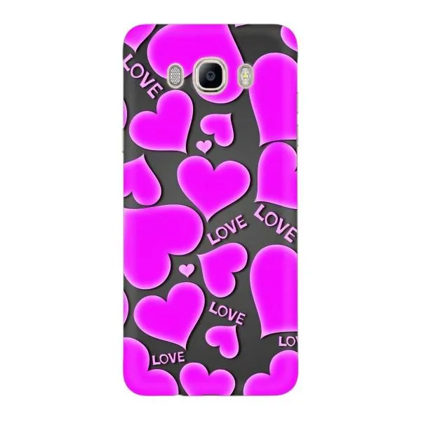 Чехол с принтом «Pink hearts» для Samsung Galaxy J7 2016 (J710, J7108)