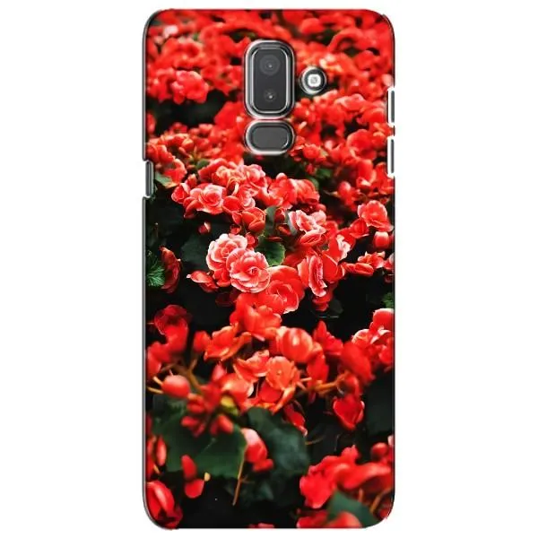 Чехол с принтом «Цветы красные» для Samsung Galaxy J8 2018 (J810)
