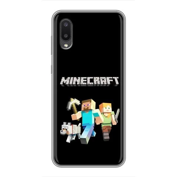Чехол с принтом «герои Minecraft» для Samsung Galaxy M02 (M022)