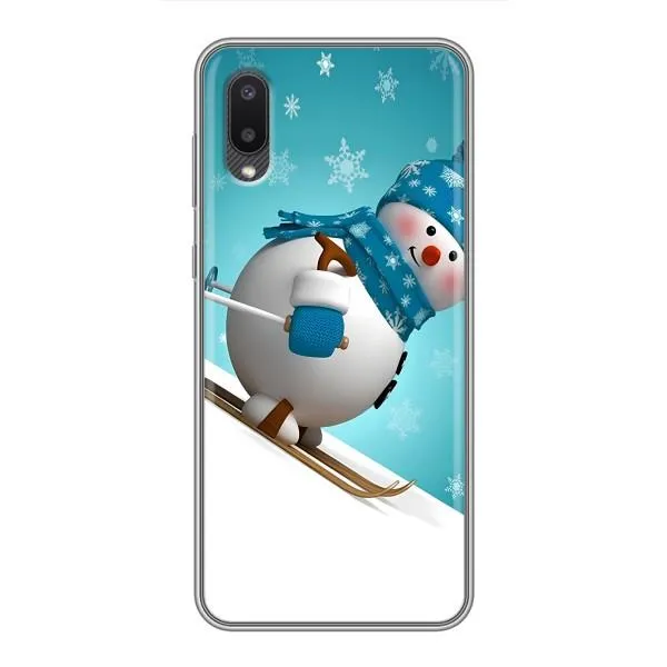 Чехол с принтом «Снеговик на лыжах» для Samsung Galaxy M02 (M022)