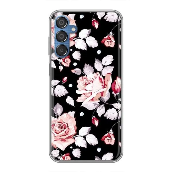 Чехол с принтом «Цветочки на черном» для Samsung Galaxy M15 (M156)