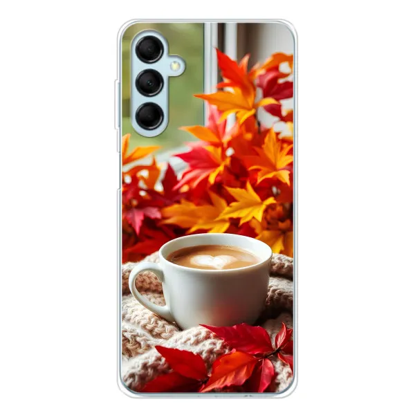 Чехол с принтом «Кофе и листья» для Samsung Galaxy M16