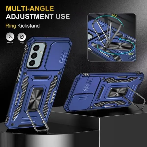 Ударопрочный чехол Camshield Army Ring для Samsung Galaxy M23 5G / M13 4G — Синий — фото 3