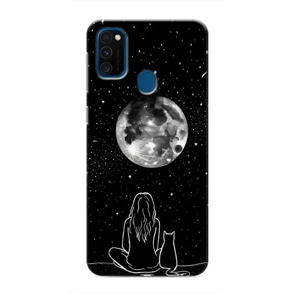 Чехол с принтом «Девушка с котом» для Samsung Galaxy M30s (M307)