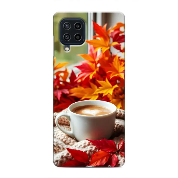 Чехол с принтом «Кофе и листья» для Samsung Galaxy M32 Чехол с принтом «Кофе и листья» для Samsung Galaxy M32