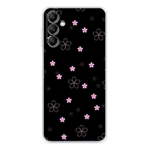 Чехол с принтом «Розовые цветы на черном» для Samsung Galaxy M36 5G