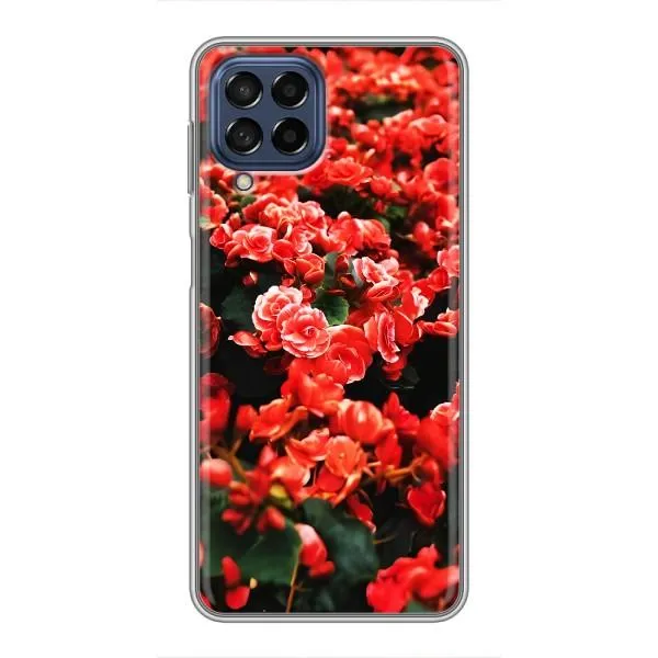 Чехол с принтом «Цветы красные» для Samsung Galaxy M53 (5G) (M536B)