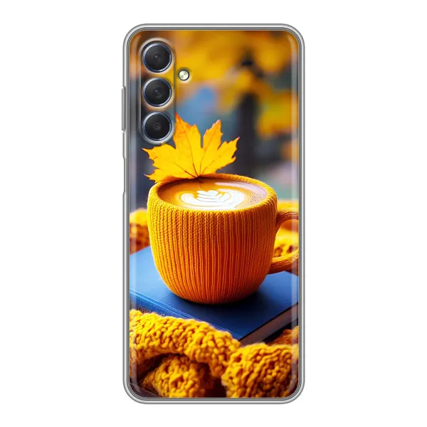 Чехол с принтом «Кофе на желтом пледе» для Samsung Galaxy M54 (5G)