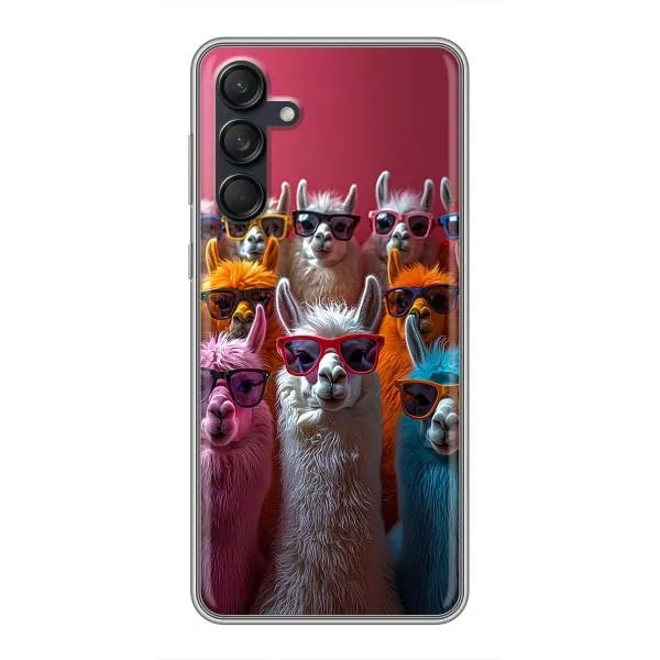 Чехол с принтом «Ламы в очках» для Samsung Galaxy M55 5G