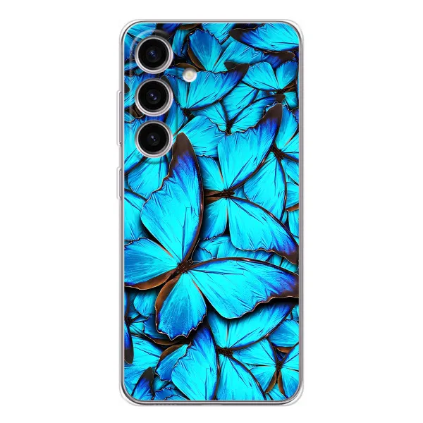 Чохол з принтом «Сині метелики» для Samsung Galaxy M56