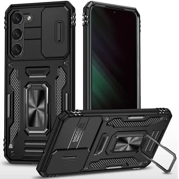 Ударопрочный чехол Camshield Army Ring для Samsung Galaxy S20 FE — Черный — фото 1