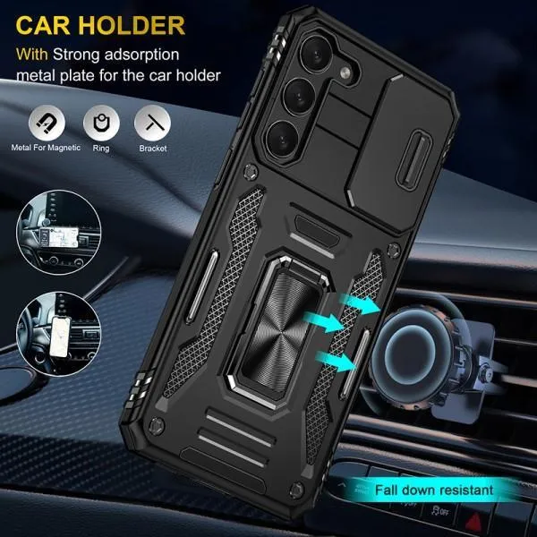 Ударопрочный чехол Camshield Army Ring для Samsung Galaxy S20 FE — Черный — фото 2