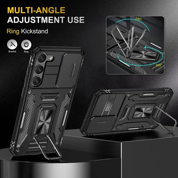Ударопрочный чехол Camshield Army Ring для Samsung Galaxy S20 FE — Черный — фото 3