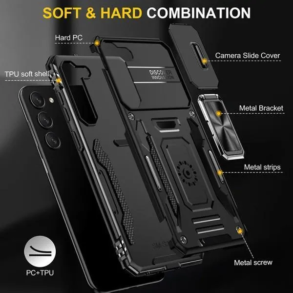 Ударопрочный чехол Camshield Army Ring для Samsung Galaxy S20 FE — Черный — фото 4
