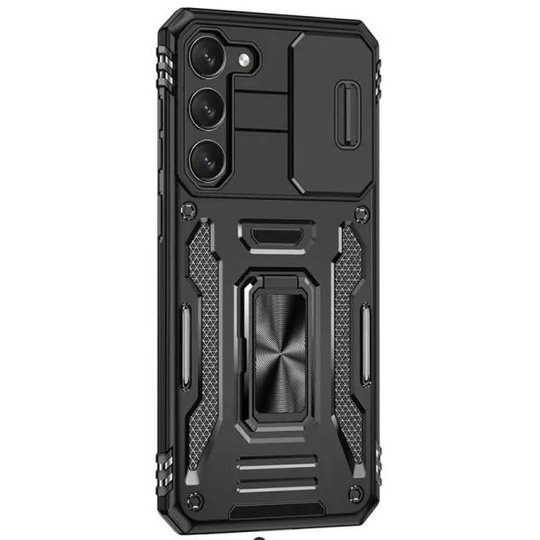 Ударопрочный чехол Camshield Army Ring для Samsung Galaxy S20 FE — Черный — фото 5