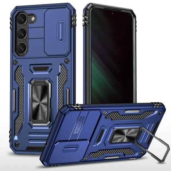 Ударопрочный чехол Camshield Army Ring для Samsung Galaxy S20 FE — Синий — фото 1