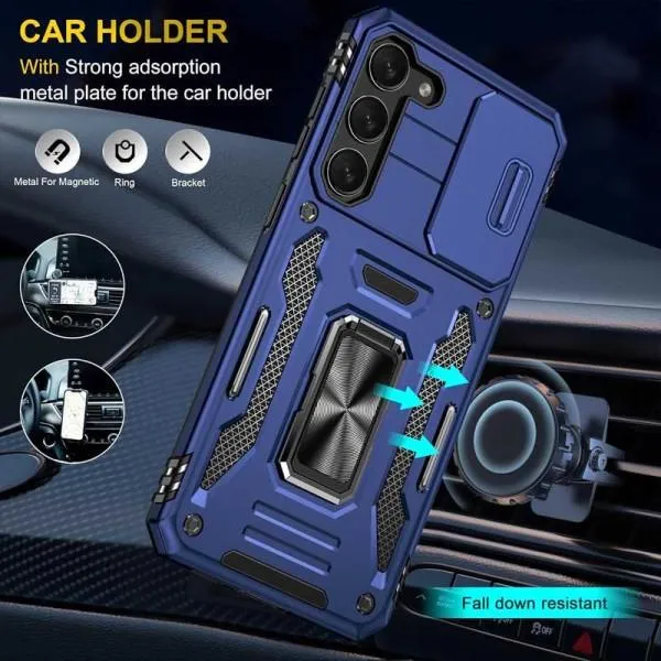 Ударопрочный чехол Camshield Army Ring для Samsung Galaxy S20 FE — Синий — фото 4