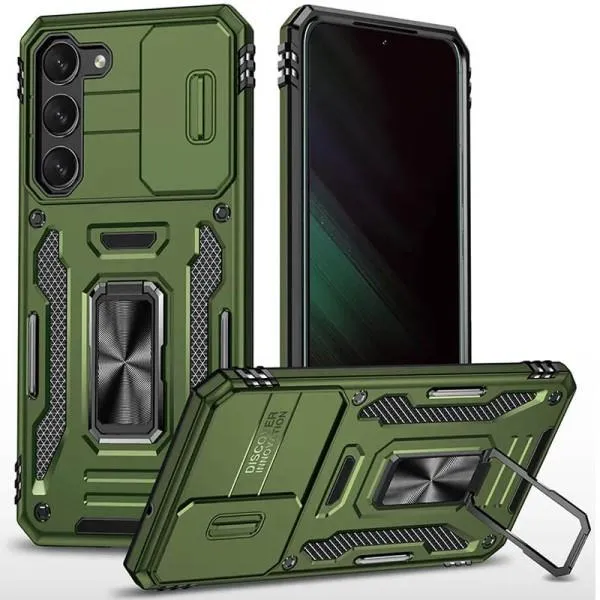 Ударопрочный чехол Camshield Army Ring для Samsung Galaxy S20 FE — Оливковый — фото 1