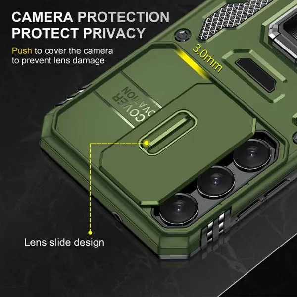 Ударопрочный чехол Camshield Army Ring для Samsung Galaxy S20 FE — Оливковый — фото 2