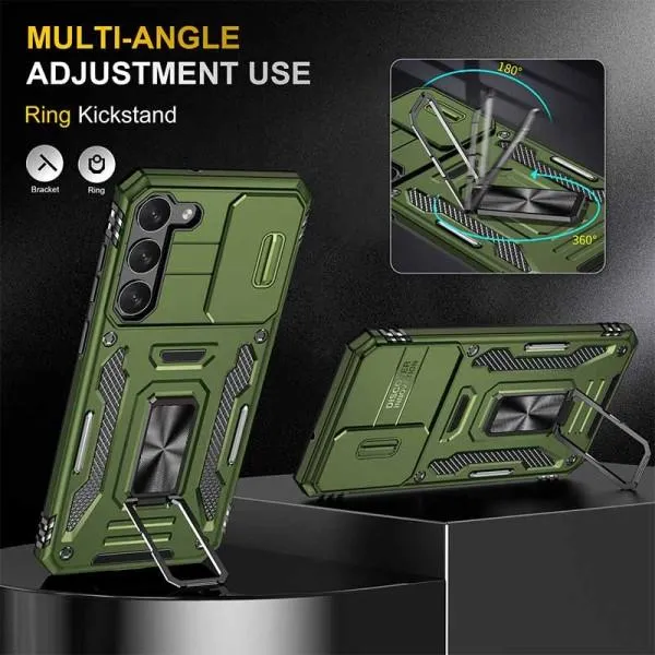 Ударопрочный чехол Camshield Army Ring для Samsung Galaxy S20 FE — Оливковый — фото 3