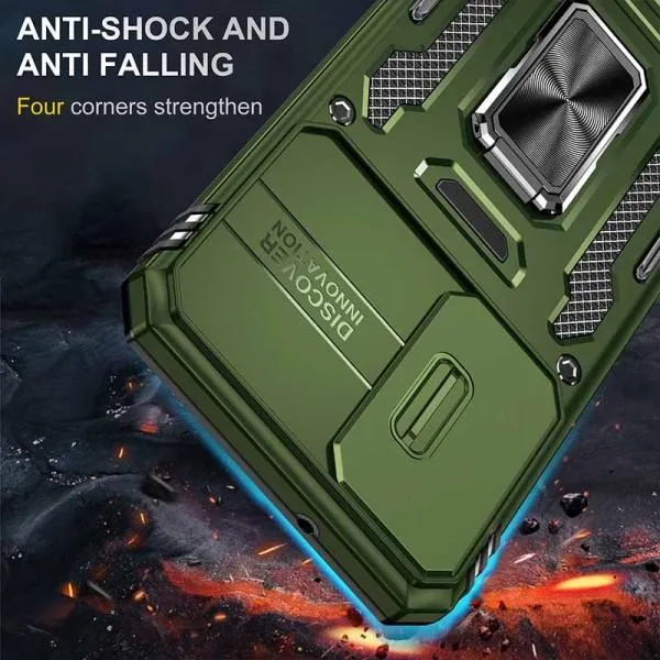 Ударопрочный чехол Camshield Army Ring для Samsung Galaxy S20 FE — Оливковый — фото 4