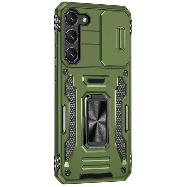 Ударопрочный чехол Camshield Army Ring для Samsung Galaxy S20 FE — Оливковый — фото 5