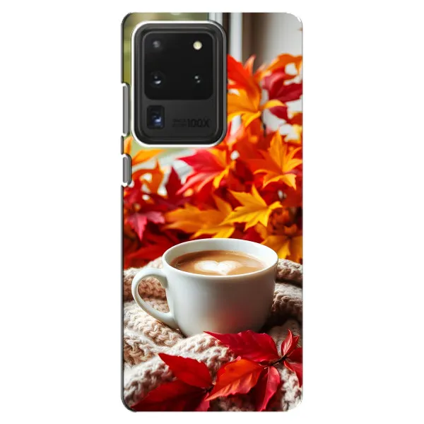 Чехол с принтом «Кофе и листья» для Samsung Galaxy S20 Ultra Чехол с принтом «Кофе и листья» для Samsung Galaxy S20 Ultra