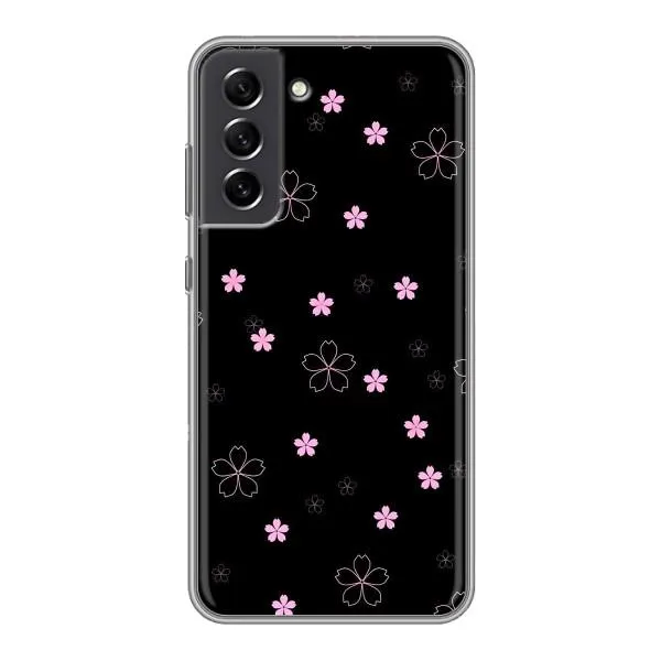 Чехол с принтом «Розовые цветы на черном» для Samsung Galaxy S21 FE Чехол с принтом «Розовые цветы на черном» для Samsung Galaxy S21 FE