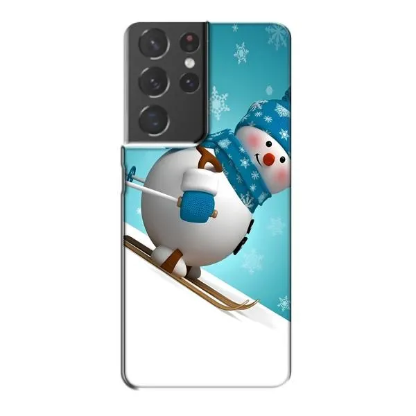 Чехол с принтом «Снеговик на лыжах» для Samsung Galaxy S21 Plus