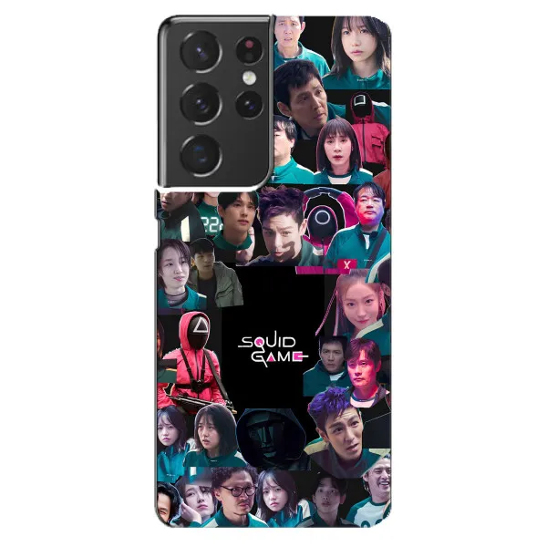 Чехол с принтом «Коллаж Игра кальмара» для Samsung Galaxy S21 ultra Чехол с принтом «Коллаж Игра кальмара» для Samsung Galaxy S21 ultra